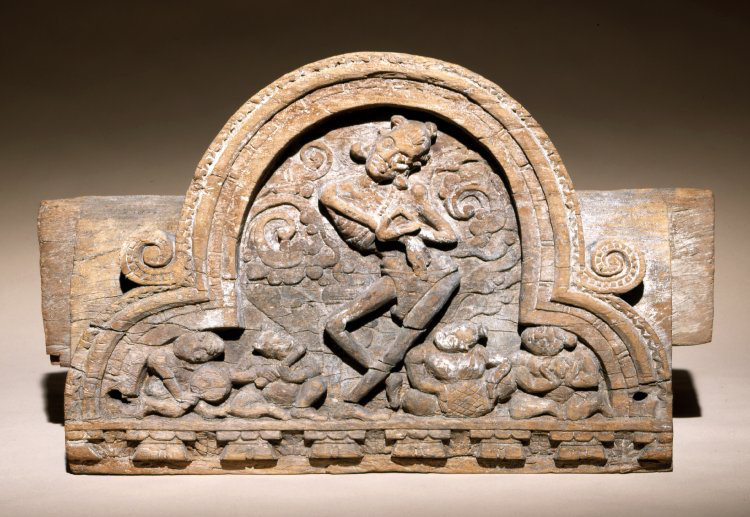 Architectural fragment with figure of dancing ascetic