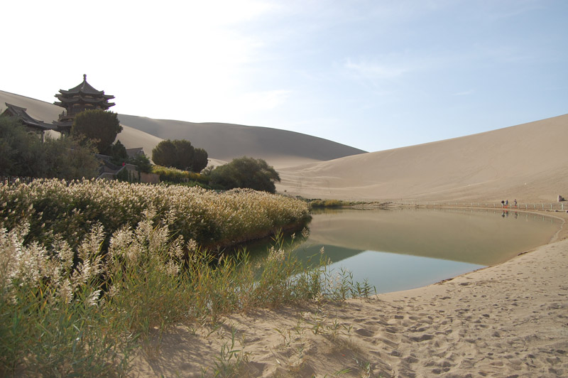 Crescent Lake in Gobi Desert